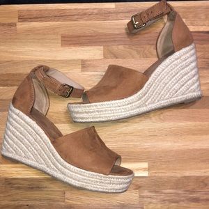 Tan Faux Suede Espadrilles